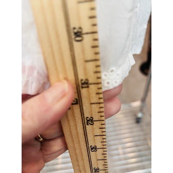 Johnny Was Eyelet Sheer Floral Flower Embroidered Long Sleeve Tunic Blouse Sz XL - Picture 5 of 10